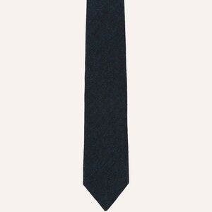 DRAKE'S NAVY SHETLAND WOOL TIPPED TIE.